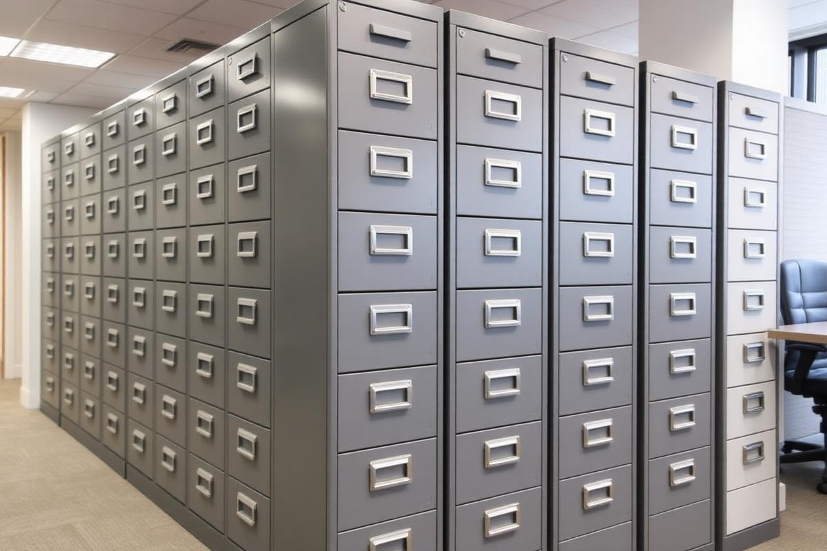 Metal filing cabinets